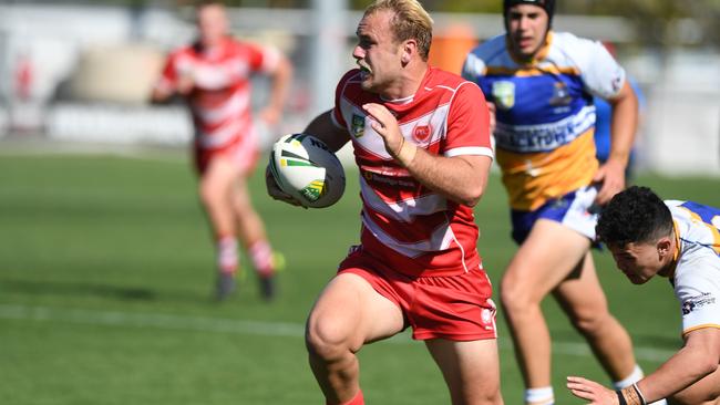 PBC centre Will Evans makes a break. Picture: Vanessa Hafner / NRL Queensland Schools