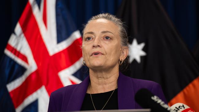 Kate Worden at the announcement of Michael Murphy being appointed as the new NT Police Commissioner. Picture: Pema Tamang Pakhrin