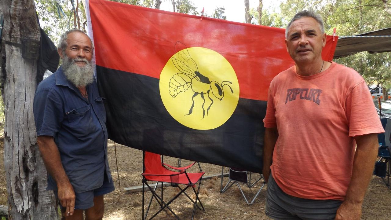 Left: Djaa‘mee Gul’ar Djan’du Sovereign Kabi tribal man and, right, Wit-Boooka Sovereign Kabi Tribal Law/Lore man.