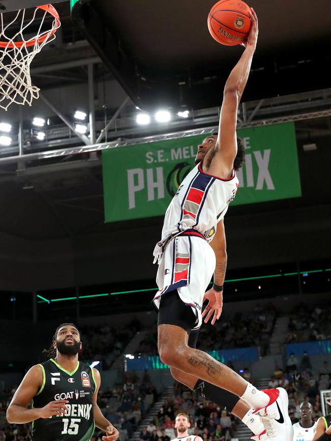 23 second half points from Craig Randall II almost lifted the 36ers to victory. Picture: Kelly Defina/Getty Images