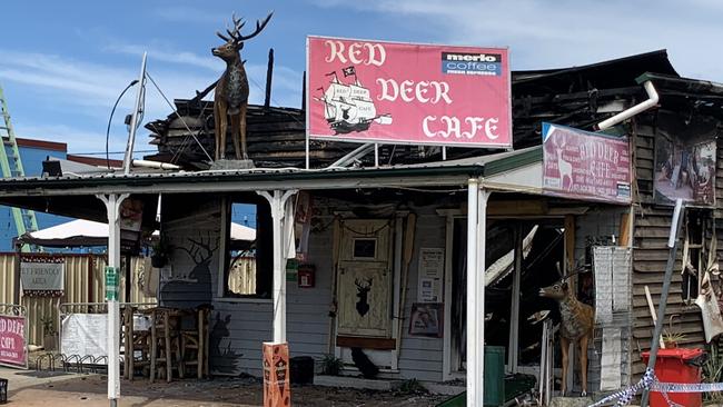 The Red Deer Cafe at Esk was destroyed by fire in the early hours of Sunday morning. 28/03/21