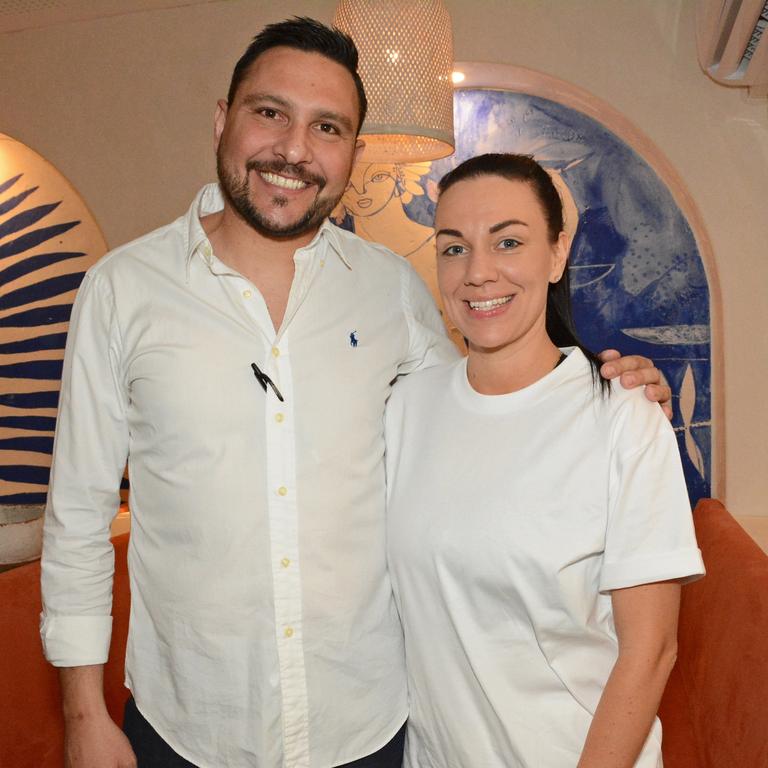 Andrew Scerri and Ellise Brownsey at opening of Maman Restaurant in Burleigh Heads. Picture: Regina King.