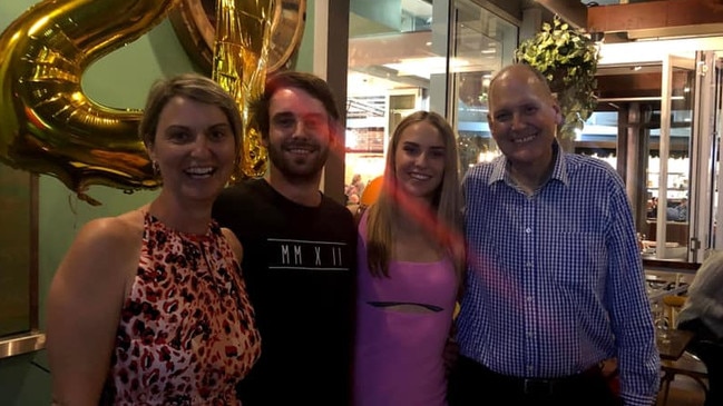 Allan Woodford with his children Madie, James and ex-wife.