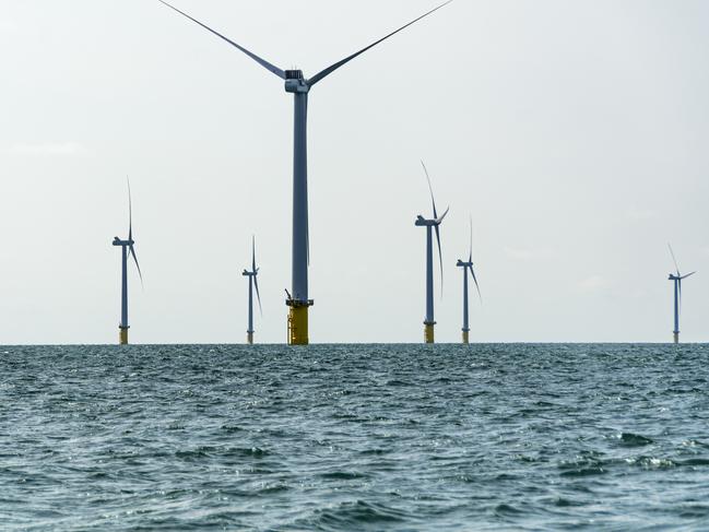 Wind turbines are a common sight along the UK coast. Photo taken in Brighton. Picture: Supplied