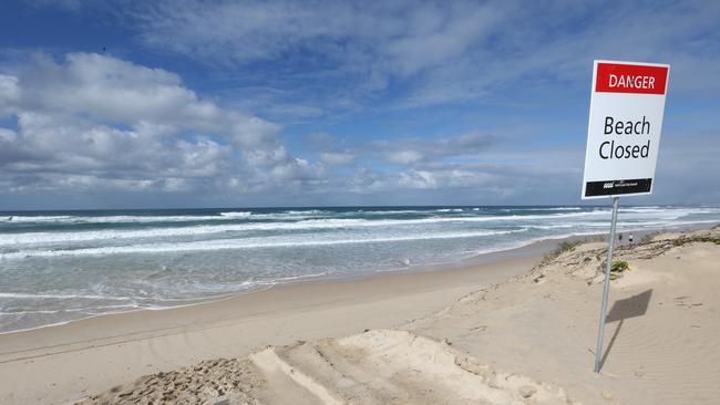 Beaches were closed along the city during the weekend. Pic Mike Batterham