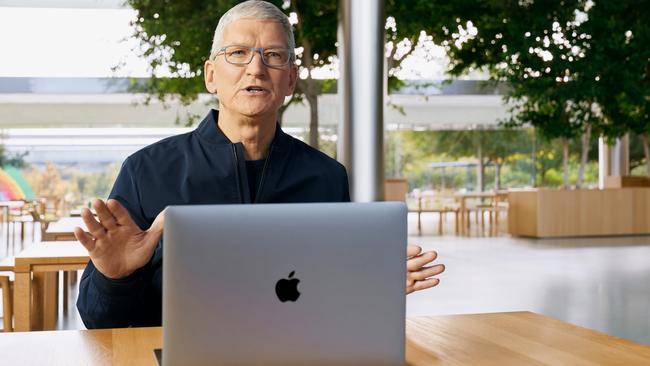 In the company's third major announcement in two months, Apple CEO Tim Cook revealed three new Macs. Picture: Apple Inc