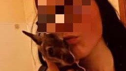 A young Launceston woman is understood to have care of an orphaned joey for up to one month. Social media video captured a friend of hers giving the animal a cigarette. Picture: Supplied