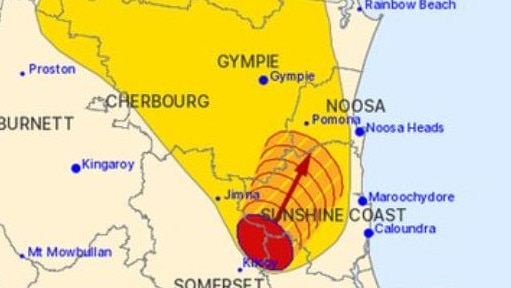 A severe storm warning is active for areas north of Brisbane. Picture: BOM