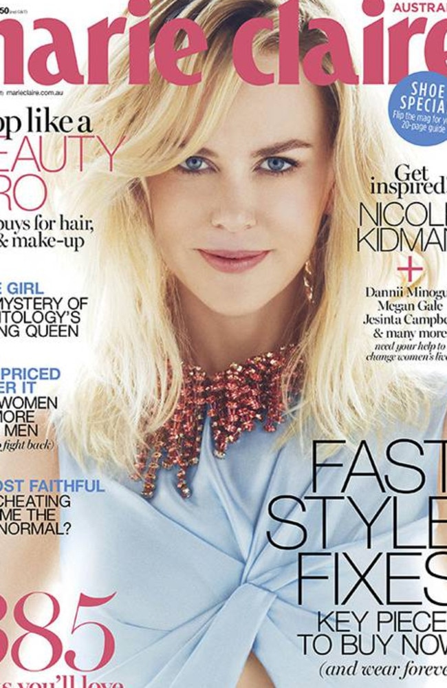 Nicole Kidman on the cover of Marie Claire.