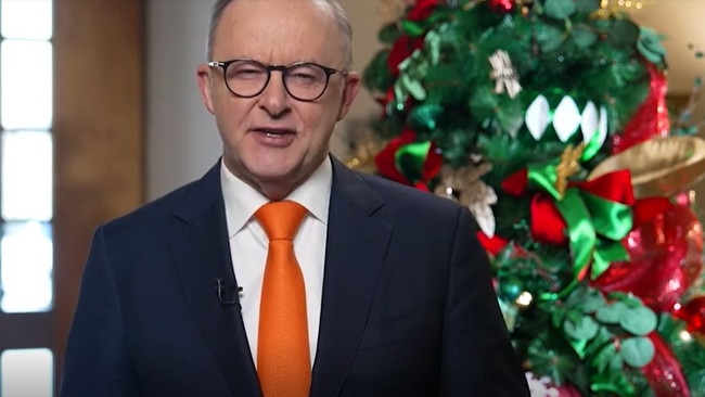 Anthony Albanese delivered his annual Christmas message to Australians, in which he distanced himself from the principal platform of his election policy, the Voice to Parliament. Picture: Supplied