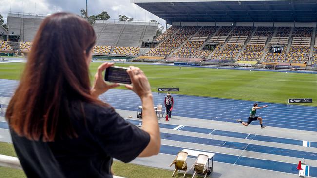 Action from the Queensland Athletics track and field championships at QSAC on Saturday March 15, 2025. Picture: Stephen Archer.