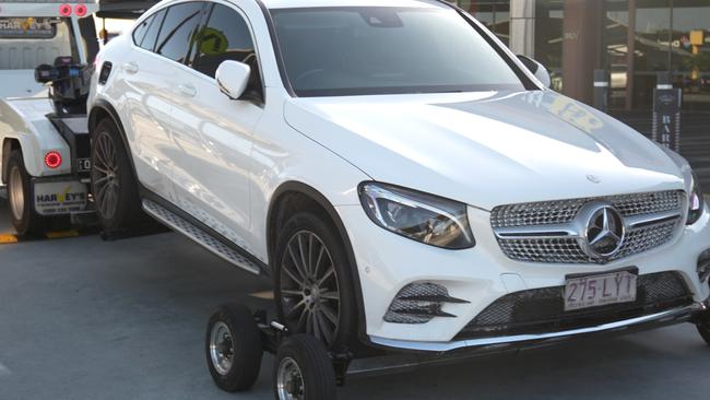 Stolen luxury Mercedes dumped in Hope Island shopping centre underground car park.