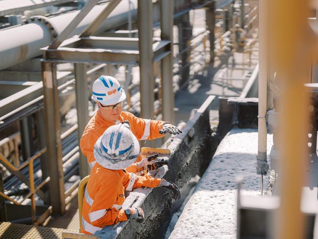 Employees at BHP's nickel operations in Western Australia.