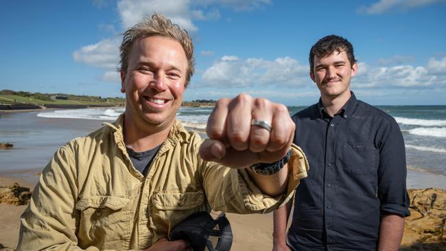 David Hamilton lost his wedding ring in the surf out the front of the Torquay surf lifesaving club. Picture: Brad Fleet