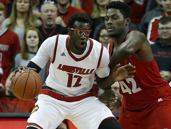 Mangok Mathiang, in 2015, playing for his US college team Louisville. Picture: Getty Images