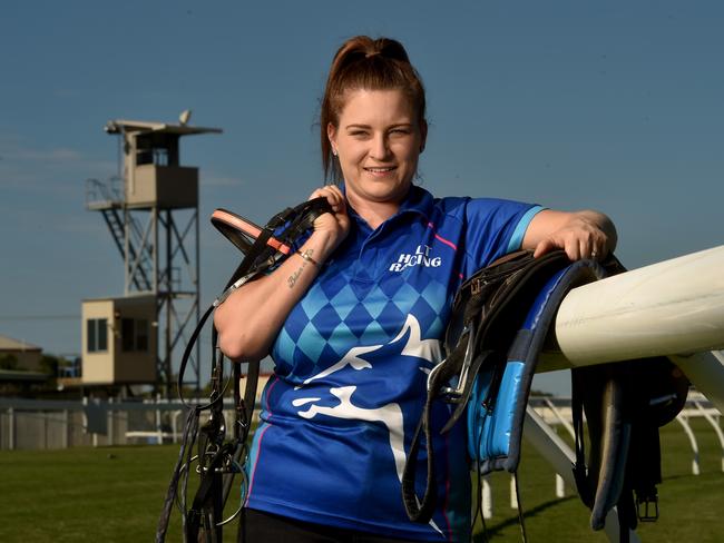 Horse trainer Georgie Holt (she got married) at the Townsville turf Club. Picture: Evan Morgan