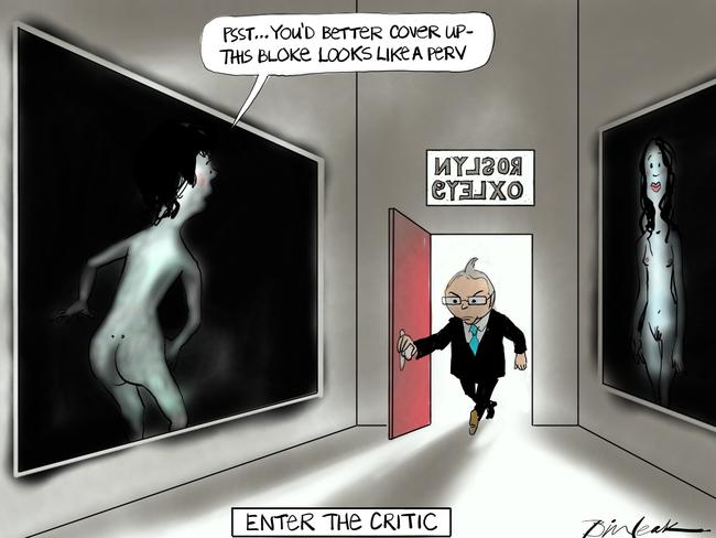 Bill Leak’s 2008 cartoon, Enter The Critic, in response to the furore over Henson’s work.