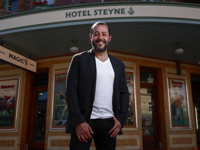 Pub baron Sam Arnaout outside Hotel Steyne in Manly. Picture: Justin Lloyd.