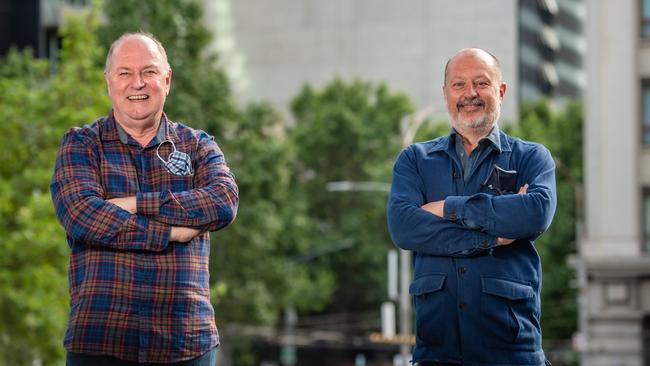 3AW breakfast hosts Ross Stevenson and Russel Howcroft. Picture: Jason Edwards