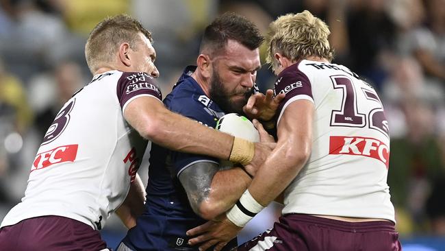 A frustrated Kyle Feldt demanded a change in attitude from his fellow Cowboys players as they hold onto a top eight position by a thread. (Photo by Ian Hitchcock/Getty Images)