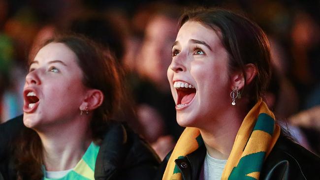 Fans cheer the Matildas home earlier this week. Picture: Getty Images