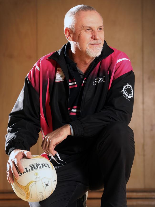 Tango Netball Club coach Scott Waddington is fighting bowel cancer. Picture: AAP/Dean Martin.