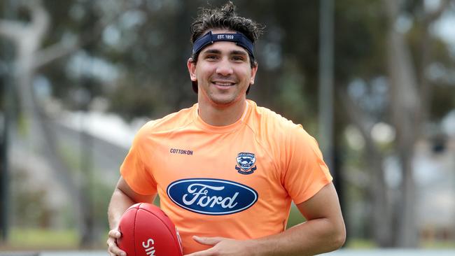 Nakia Cockatoo at Geelong preaseason training. Picture: Alison Wynd