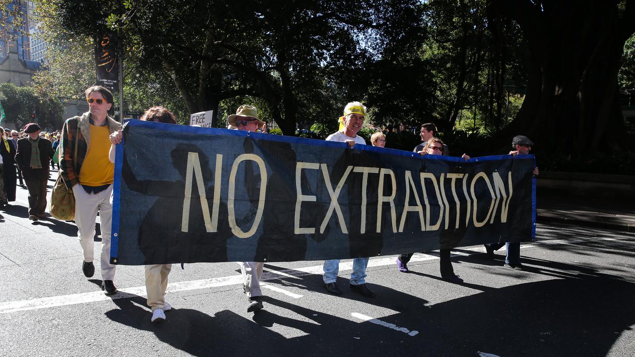 Hundreds of protesters marched from Sydney’s Hyde Park on Wednesday. Picture: Gaye Gerard