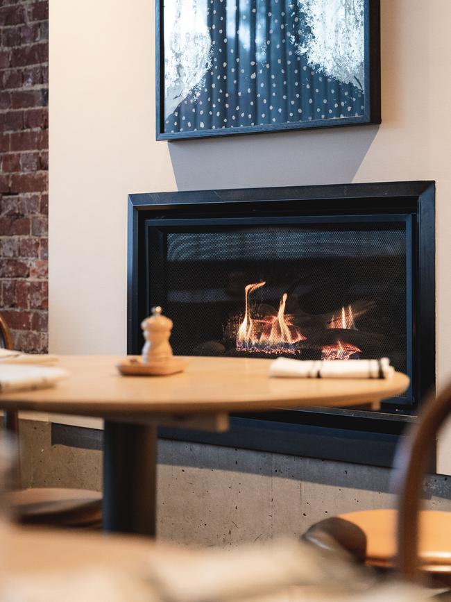 Fireplace in dining room at Cremorne Hotel, Unley