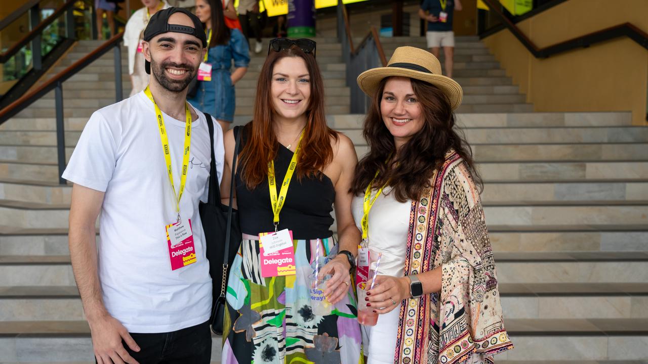 Matthew Papasavva, Zoe Johnson and Rhiannon Brown at Cannes In Cairns on Tuesday Morning. Picture Emily Barker