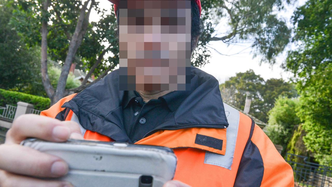 A security guard near the home of Aaron Hickmann’s, in one of the state’s most affluent areas. The photograph was taken on public land.