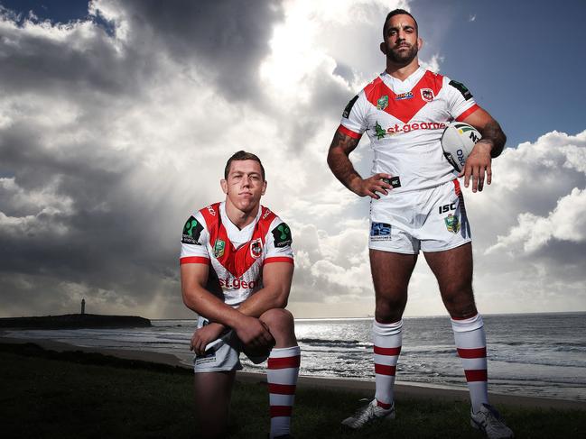 Portrait of St. George-Illawarra Dragons recruits Cam McIness and Paul Vaughan at Win Stadium in Wollongong. Picture. Phil Hillyard