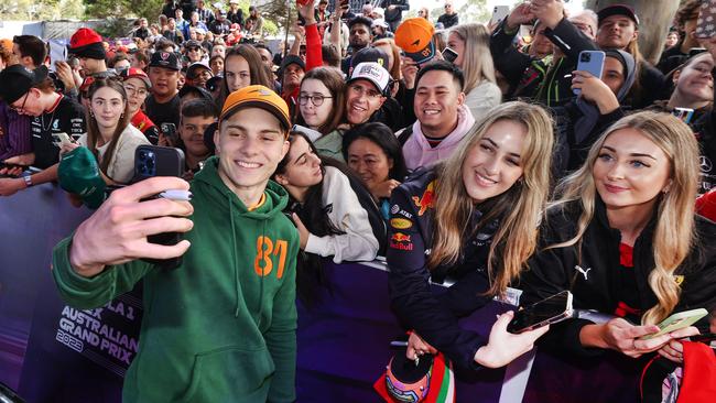 Oscar Piastri greeting fans at the Australian Grand Prix. Picture: David Caird