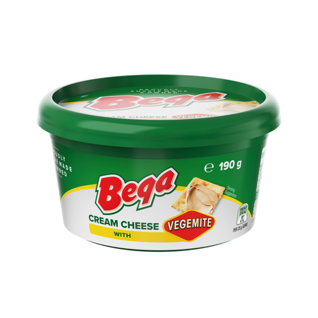 Bega cream cheese and Vegemite coming together to create the ultimate Aussie spread. Picture: Supplied