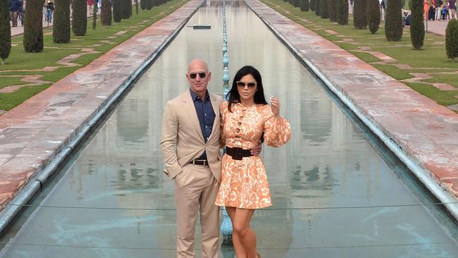 Amazon founder Jeff Bezos and his girlfriend Lauren Sanchez. Picture: AFP