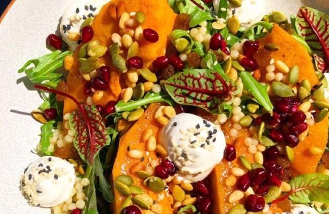 Honey-roasted pumpkin salad. Picture: facebook.com/TheBurrowCherrybrook