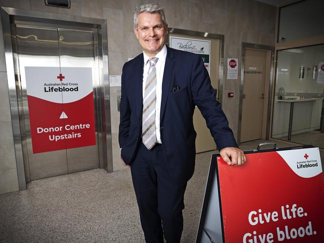 Blood donor and Hutchins School staff member John Groom. Picture: CHRIS KIDD