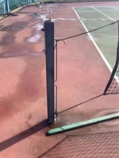 The club’s courts were found to pool after heavy downfalls. Picture: Prospect Tennis Club