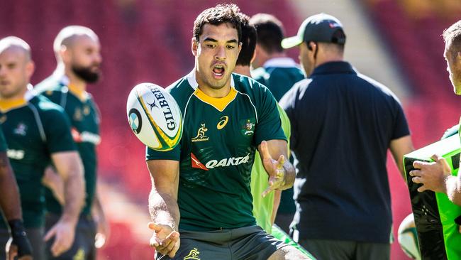 Rory Arnold and Wallabies train at Suncorp Stadium in Brisbane.