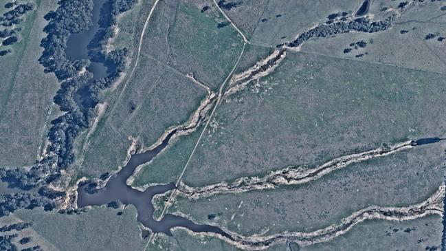 After the unauthorised dams and clearing. Picture: Nearmap.