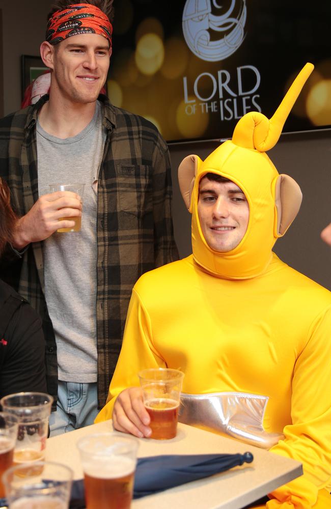 O'Connor as the yellow Teletubbie at last year’s Geelong Wacky Wednesday celebrations. Picture: Alison Wynd