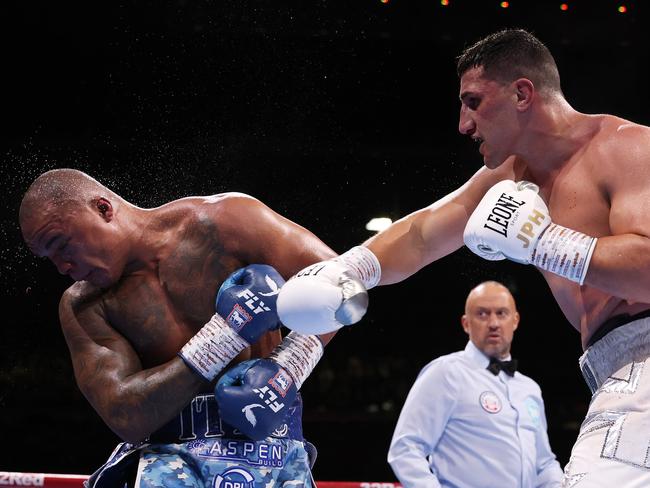Huni was dominating the fight before the knockout. Picture: Richard Pelham/Getty Images