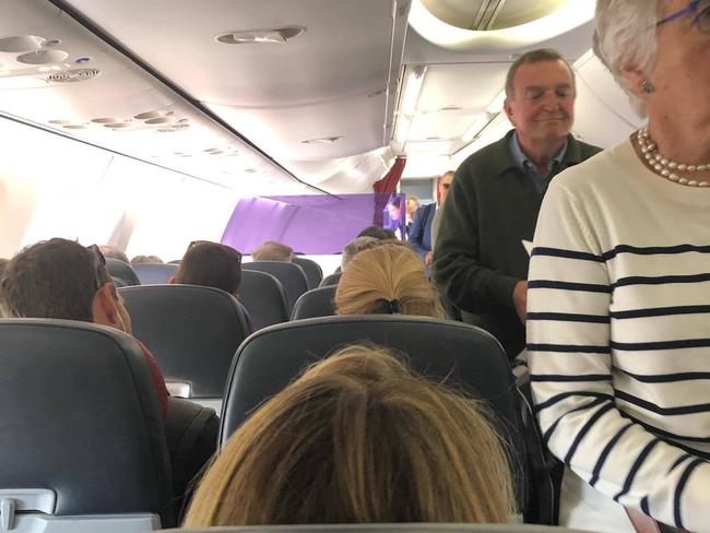 A packed Virgin Australia flight from the Gold Coast to Sydney. Photo: Evan Stray