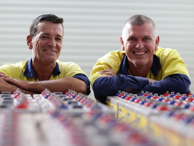 Brothers Stephen and Peter Winters have been installing battery systems across the Far North and are leading the way with the new technology.  Picture: Marc McCormack