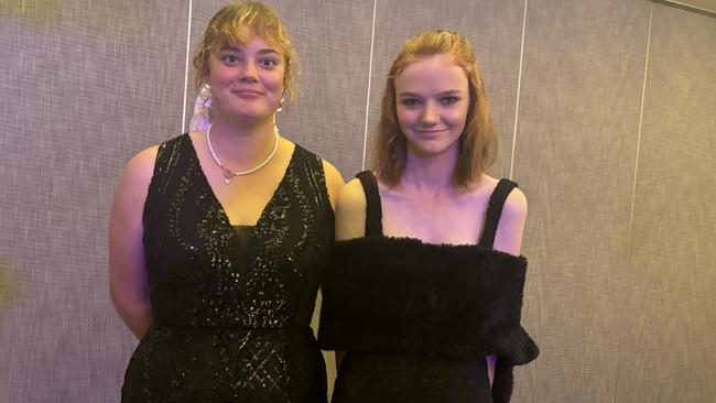 Tahlia Burns, Maryborough's Rural Ambassador, and Junior Show Ambassador Georgia Hillier at the FCASS Next Gen Show Ball.