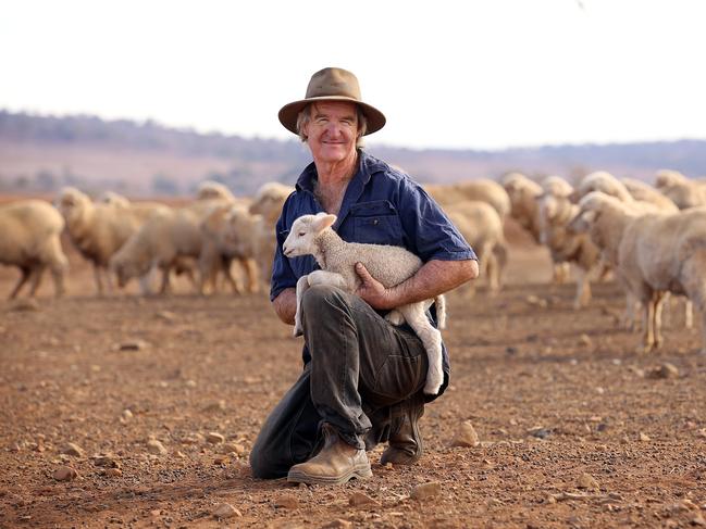 Farmer Les Jones on his property at Goolhi near Tamworth has lost the majority of his flock to the drought. Picture: Sam Ruttyn