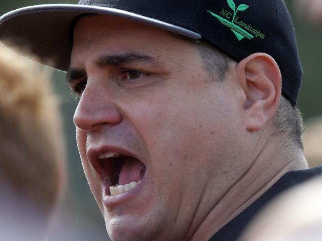 NFL Good Friday Game: Eltham v Greensborough Panther Place, Eltham. Eltham coach Mario Bandera Picture: Richard Serong