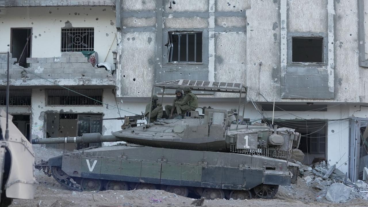 An Israeli tank pictured during operations in northern Gaza, where there is currently fierce street-by-street fighting. Picture: Daphne Lemelin/AFP