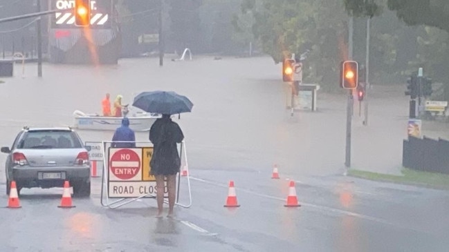 Milton Rd has been cut, including near the XXXX Brewery.