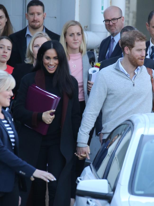 Meghan’s folders caused a stir earlier on Monday. Picture: John Grainger